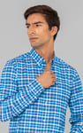 Men Button Down Collar Long Sleeve Shirt