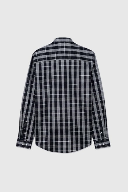 Men Button Down Collar Long Sleeve Shirt