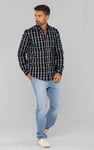 Men Button Down Collar Long Sleeve Shirt