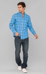 Men Button Down Collar Long Sleeve Shirt