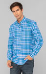 Men Button Down Collar Long Sleeve Shirt