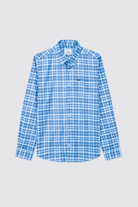 Men Button Down Collar Long Sleeve Shirt