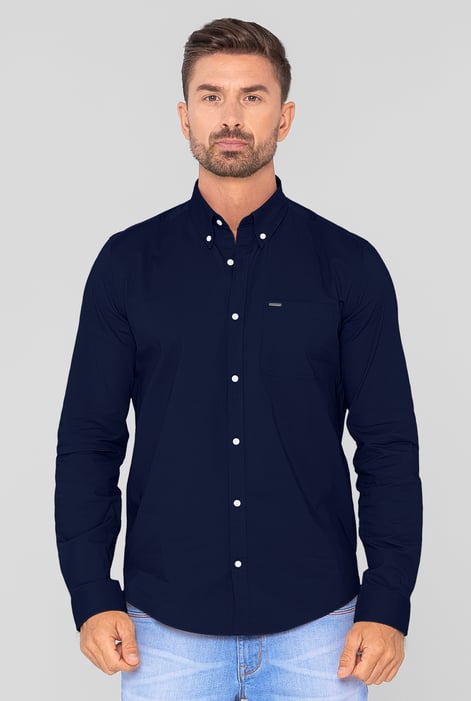 Gold Solid Long Sleeve Regular Fit Shirt