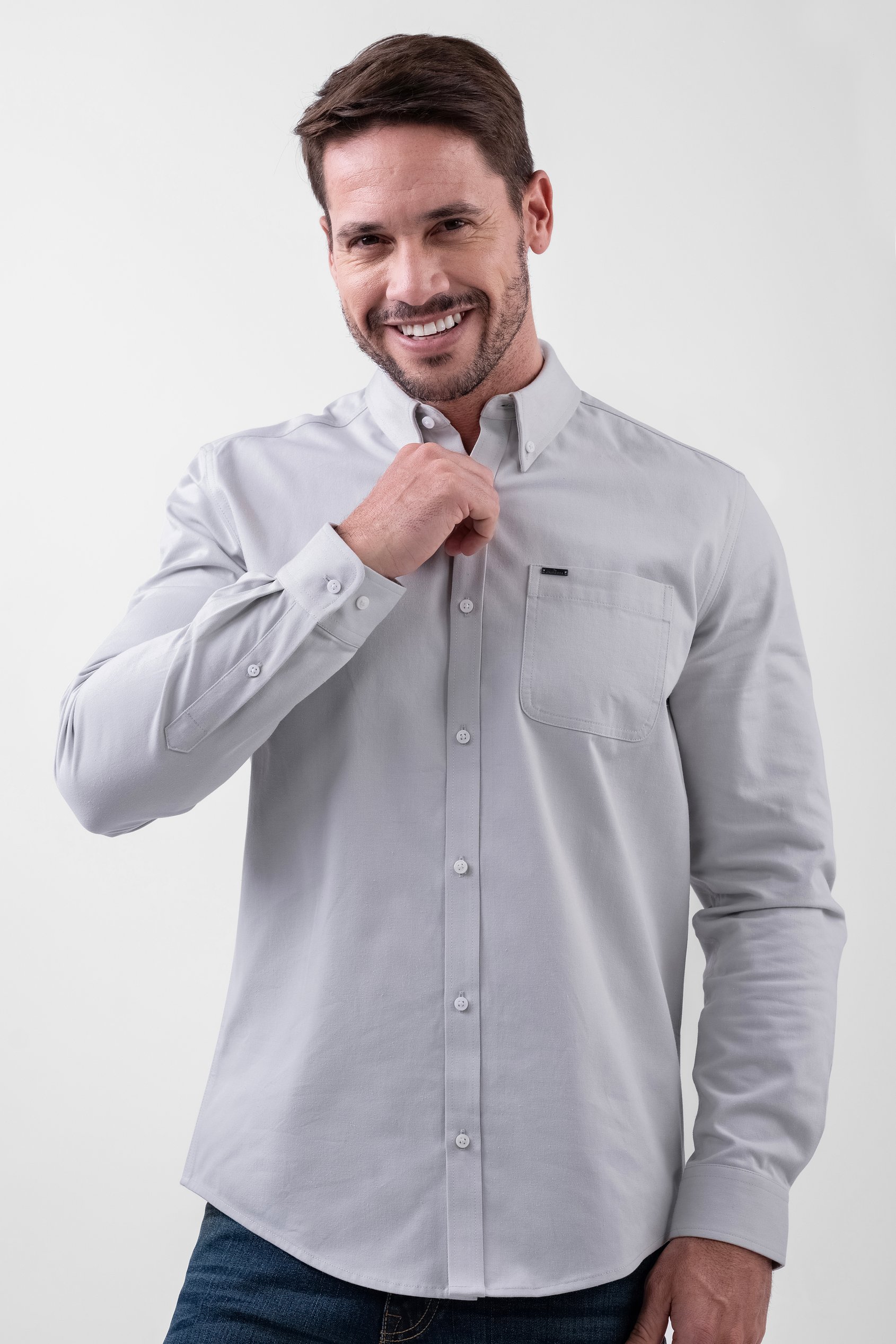 Button Down Collar Long Sleeve Shirt