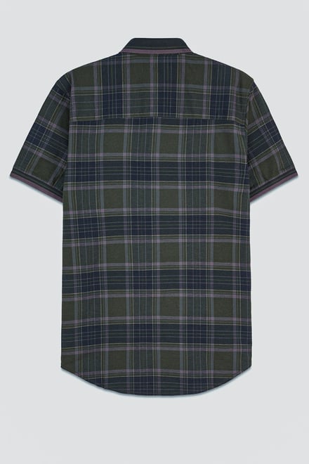 Mens Short Sleeve Shirt With Rib Collar