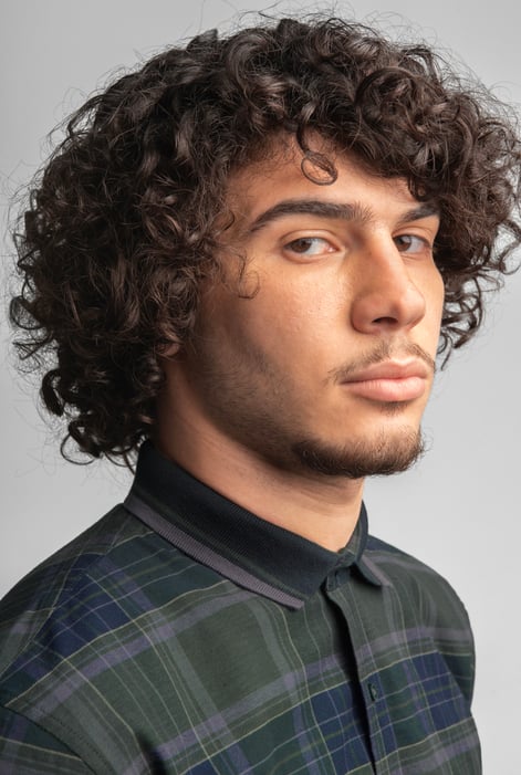 Mens Blue Short Sleeve Shirt With Rib Collar