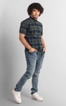 Mens Short Sleeve Shirt With Rib Collar