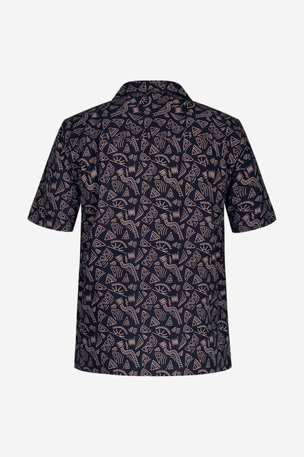 Pencilled Revere Collar Short Sleeve Shirt
