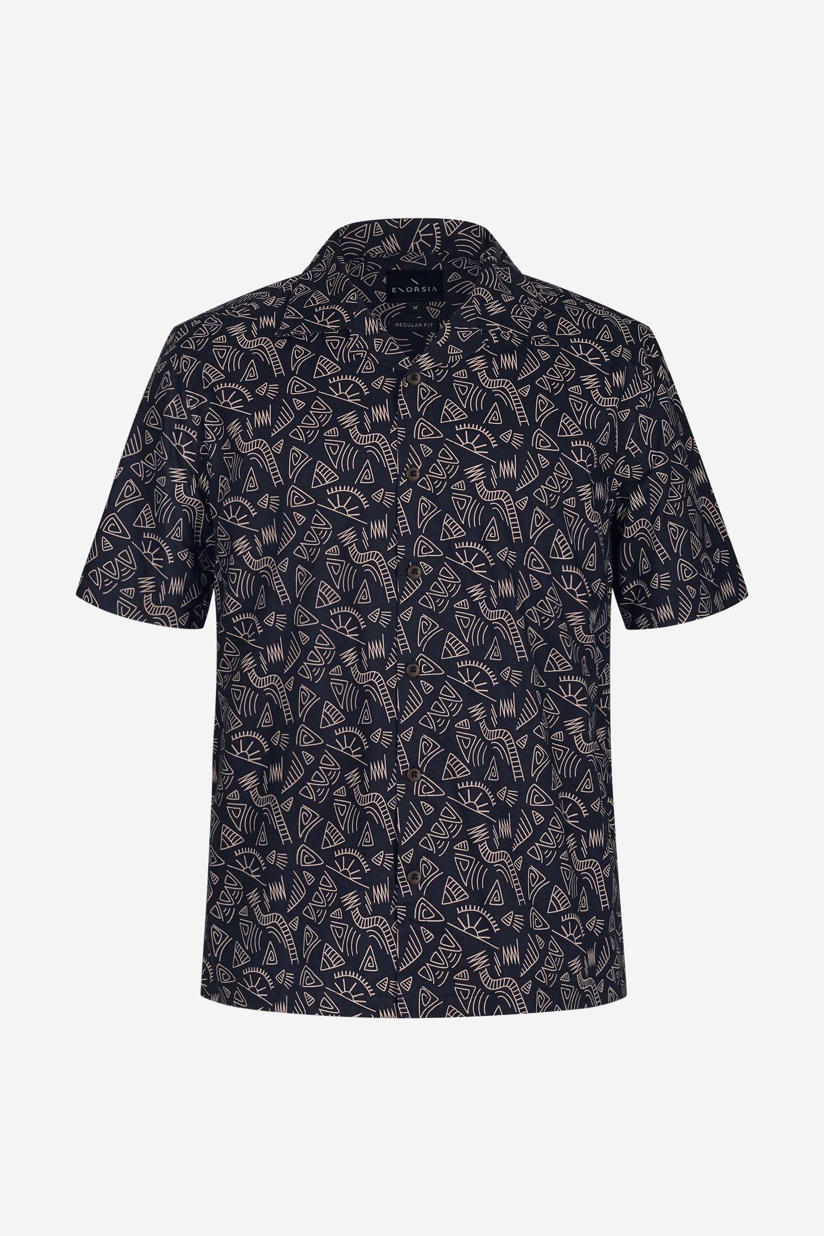 Pencilled Revere Collar Short Sleeve Shirt