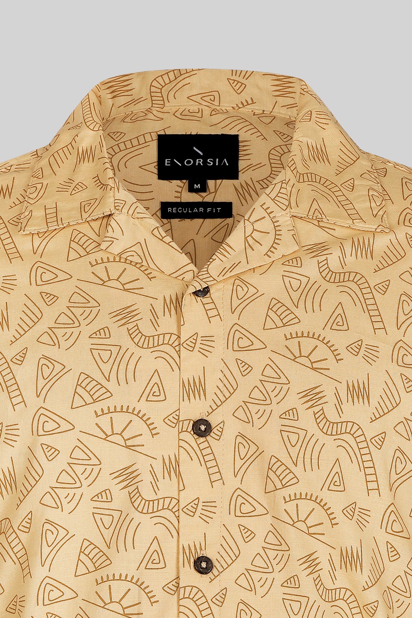 Pencilled Revere Collar Short Sleeve Shirt