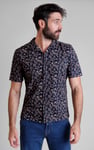 Pencilled Revere Collar Short Sleeve Shirt