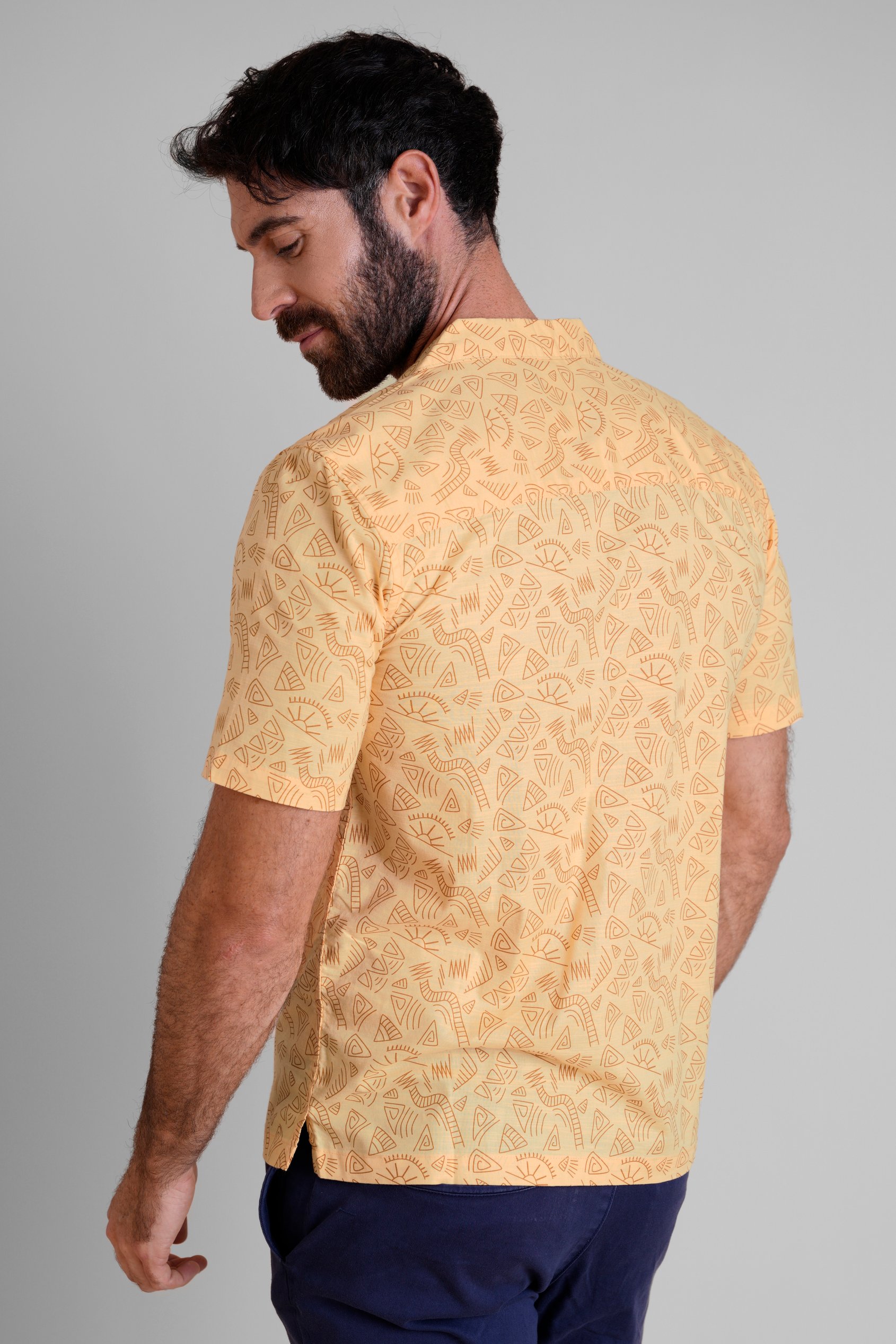 Pencilled Revere Collar Short Sleeve Shirt