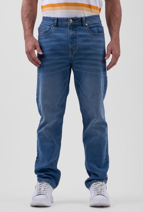 Mens Navy Relaxed Straight Fit Jeans