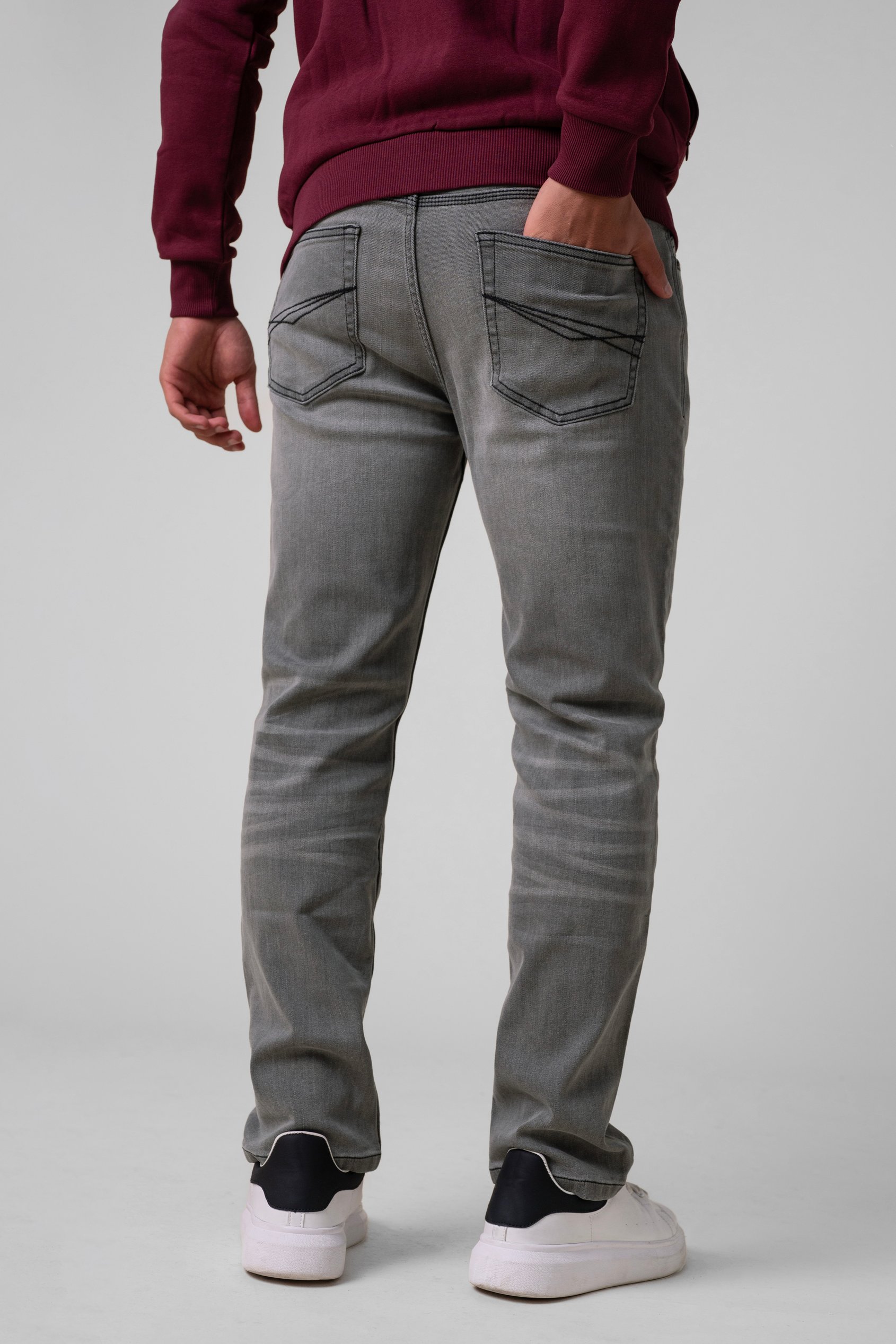 Mens Loose Fit Grey Jeans