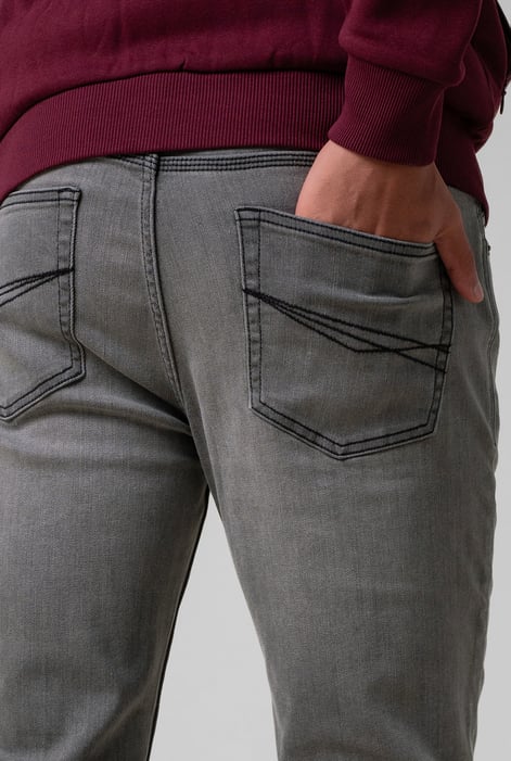 Mens Grey Loose Fit Grey Jeans
