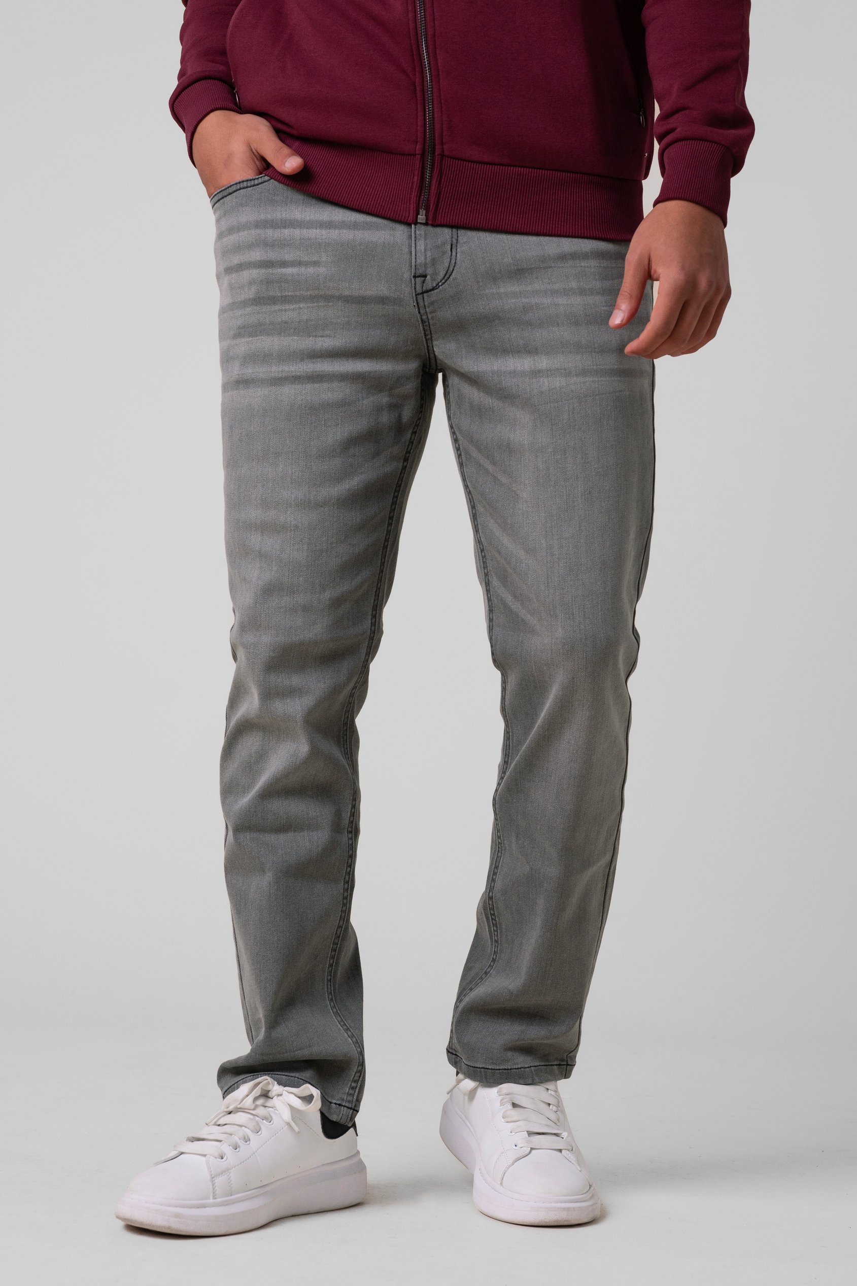 Enorsia Men's Grey Loose Fit Jeans - Uk 30