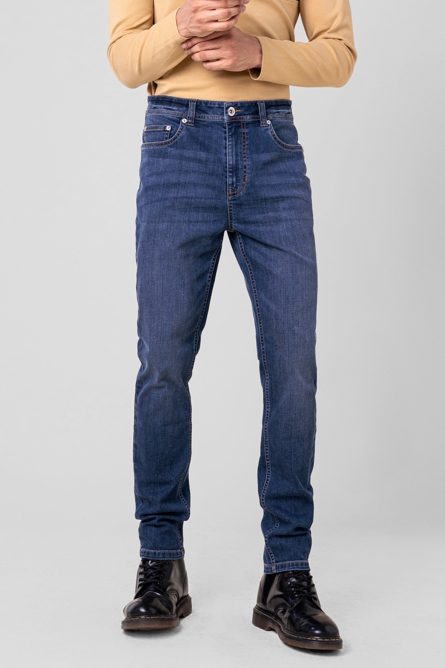 Enorsia Men's Blue Regular Supper Stretch Skinny Fit Jeans - Uk 36