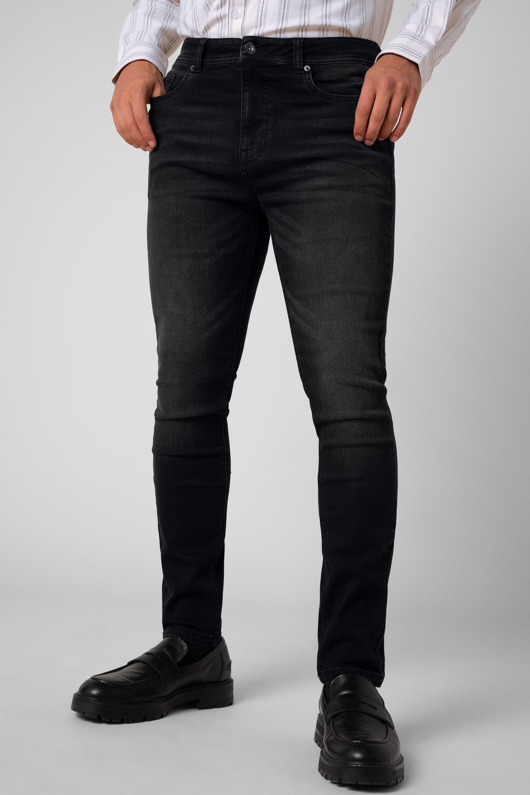 Enorsia Men's Black Skinny Classic Stretch Jeans - Uk 36