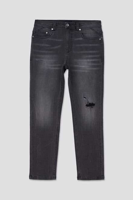 Regular Fit Distressed Stretch Denim Jeans