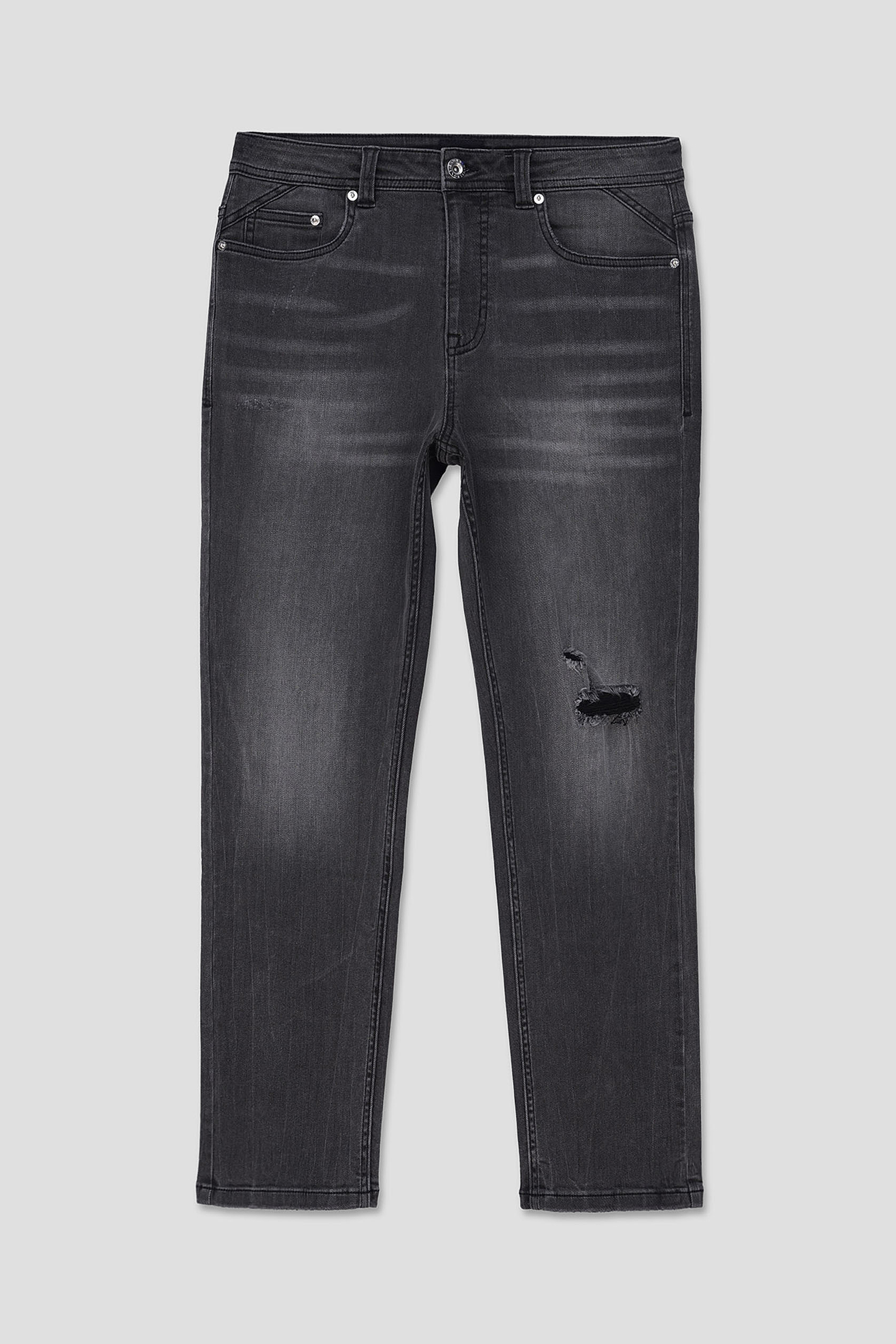 Regular Fit Distressed Stretch Denim Jeans