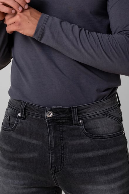 Regular Fit Distressed Stretch Denim Jeans