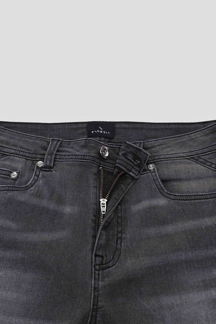 Regular Fit Distressed Stretch Denim Jeans