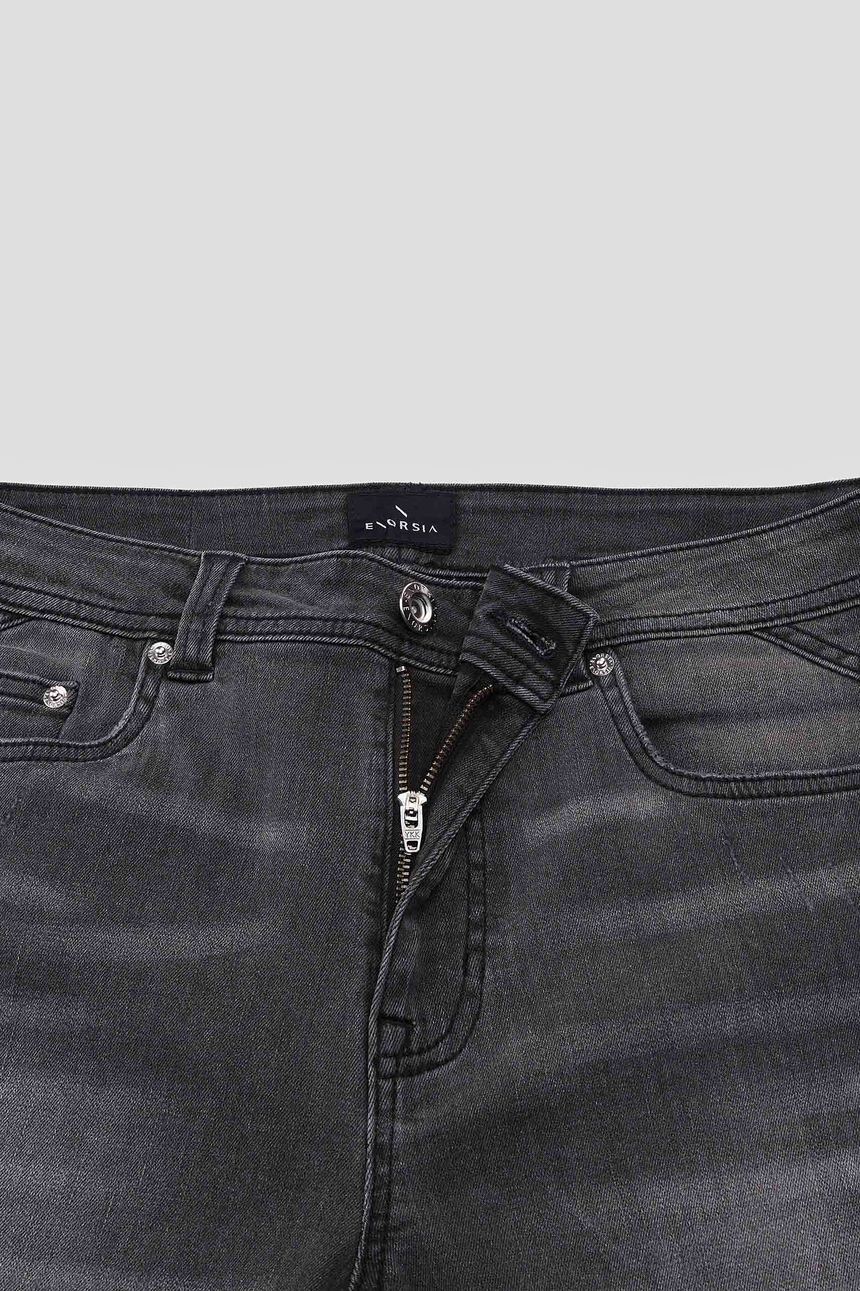 Regular Fit Distressed Stretch Denim Jeans