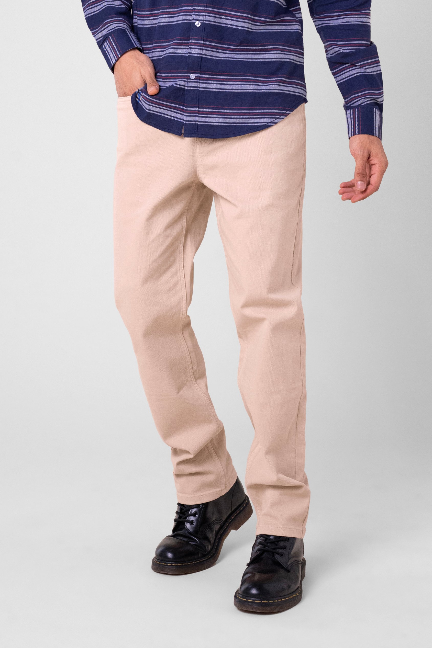 Enorsia Men's Cream Regular Fit Coloured Denim - Uk 36