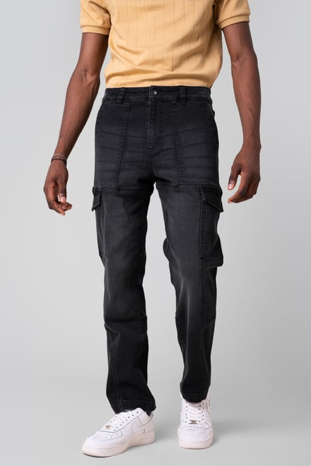 Mens Regular Fit Stretch Utility Jeans