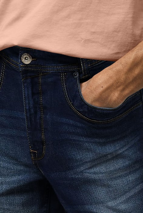Deep Blue Stretch Skinny Fit Jeans
