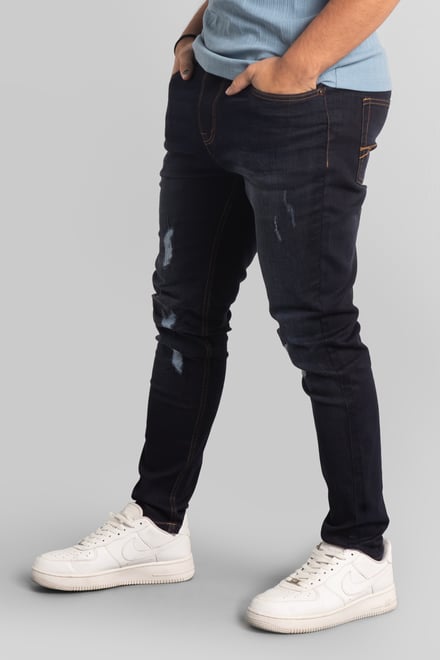 Mens Skinny Fit Distressed Denim Jeans