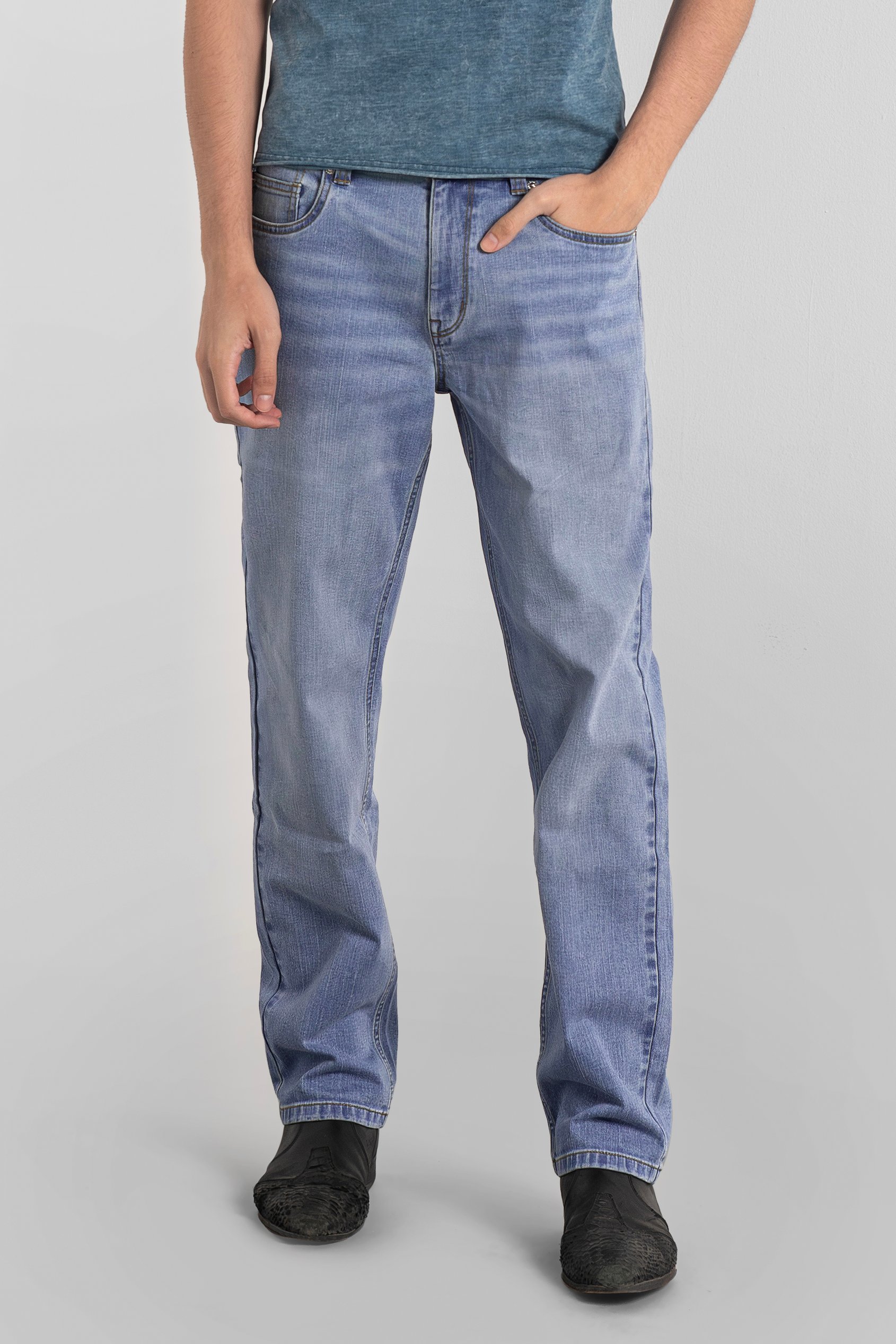Enorsia Men's Sky Loose Fit Blue Jeans - Uk 36