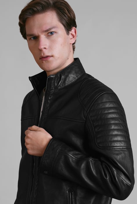 Classic Mens Black Premium Leather Jacket
