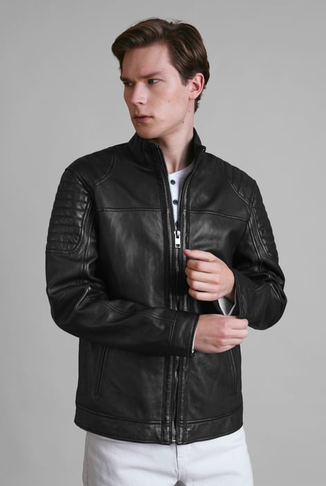 Classic Mens Black Premium Leather Jacket