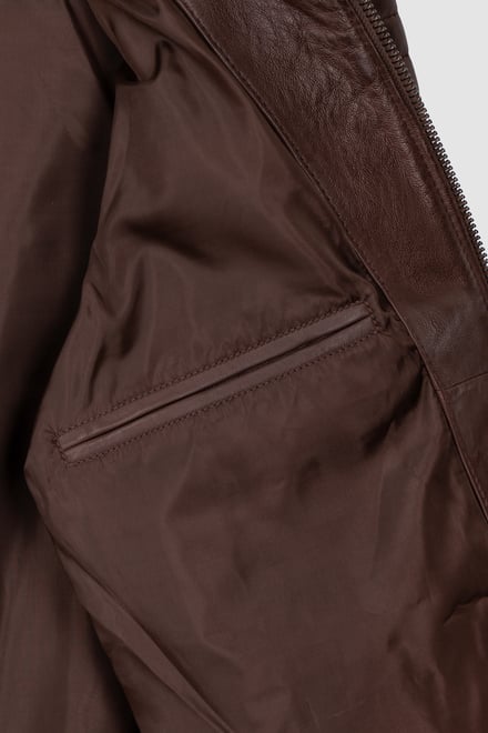 Smart Zip-Up Genuine Leather Biker Jacket