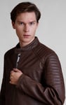 Smart Zip-Up Genuine Leather Biker Jacket