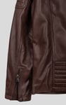 Smart Zip-Up Genuine Leather Biker Jacket