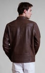 Smart Zip-Up Genuine Leather Biker Jacket