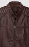 Smart Zip-Up Genuine Leather Biker Jacket