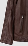 Smart Zip-Up Genuine Leather Biker Jacket