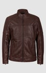 Smart Zip-Up Genuine Leather Biker Jacket