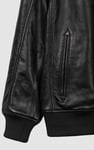 Mens Detachable Borg Collar Genuine Leather Jacket