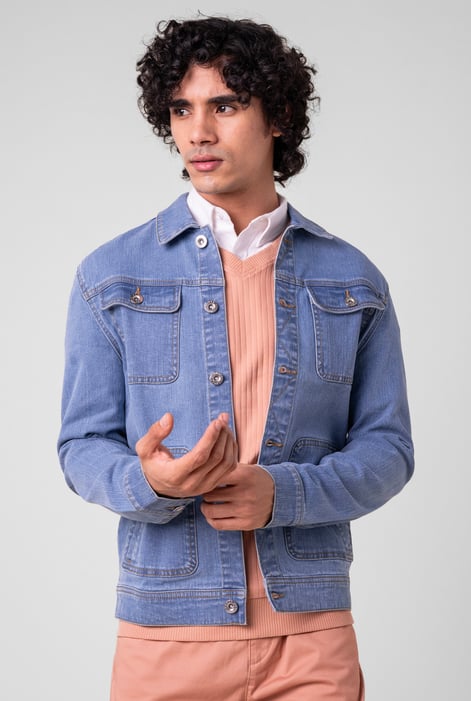 Mens Classic Light Blue Denim Jacket