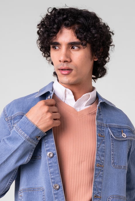 Mens Classic Light Blue Denim Jacket