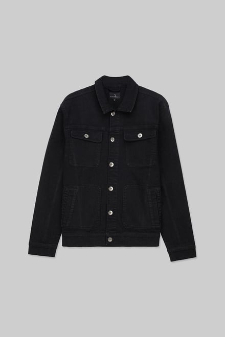 Men's Washed Black Denim Jacket