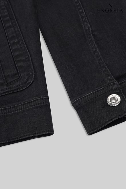 Men's Washed Black Denim Jacket