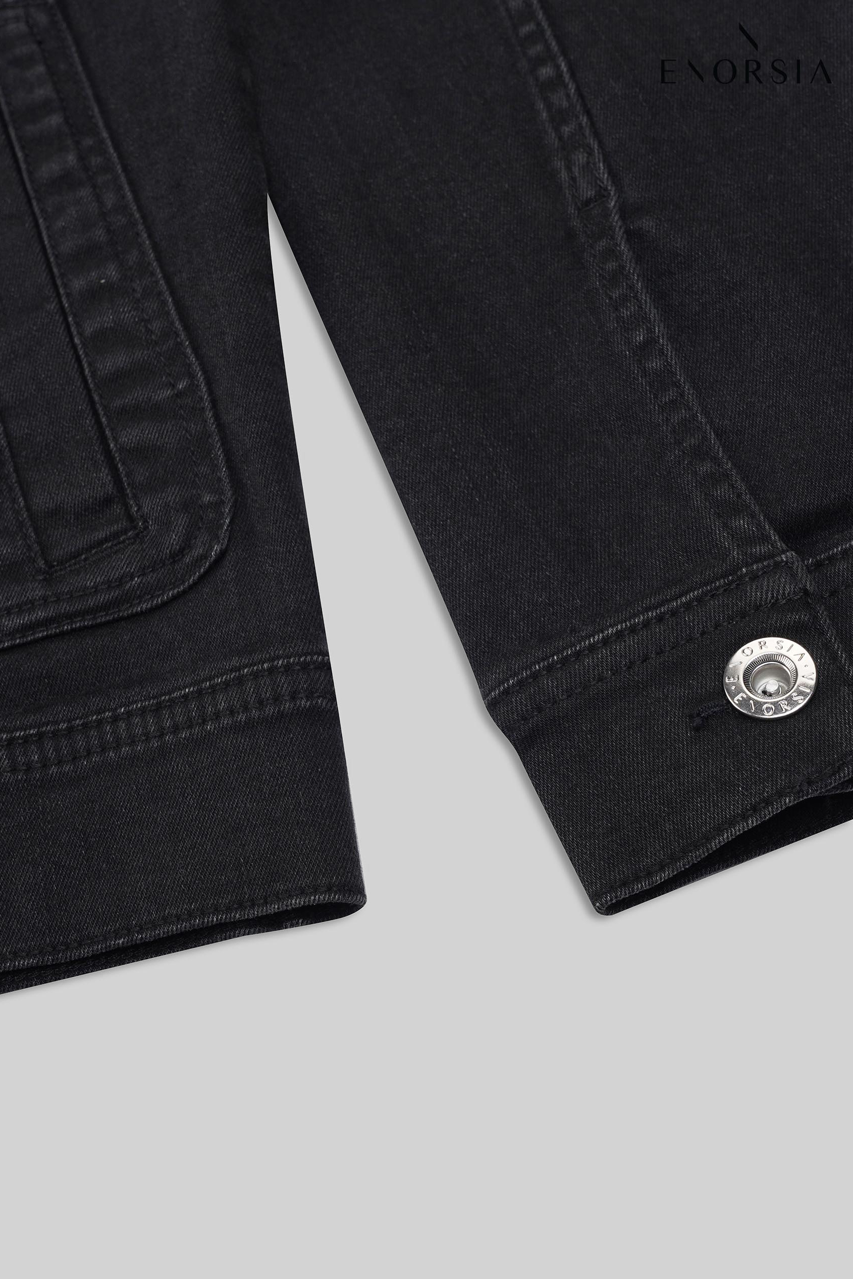 Men's Washed Black Denim Jacket