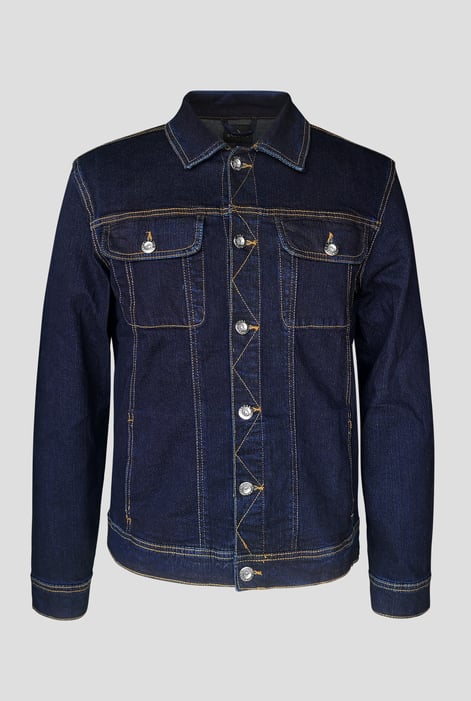 Blue Long Sleeve Raw Denim Jacket