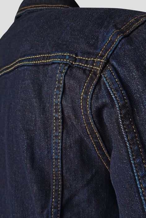 Blue Long Sleeve Raw Denim Jacket
