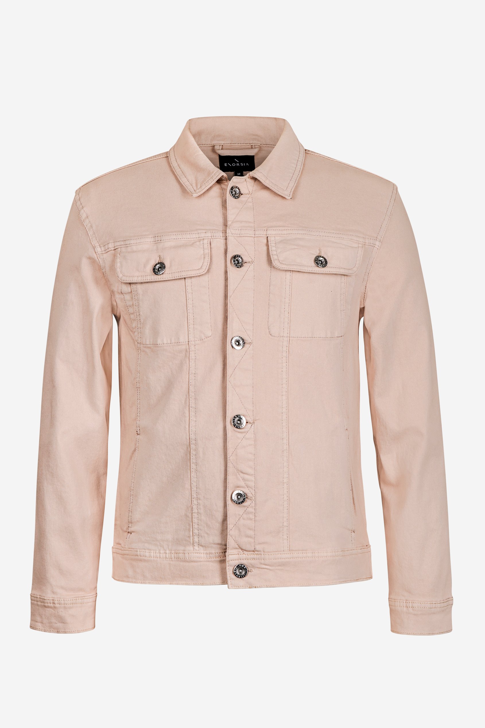 Enorsia Men's Cream Beige Overdye Denim Jacket - Uk S